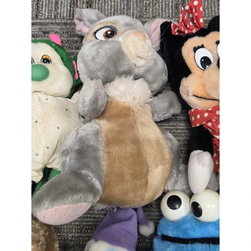 Vintage Plush Stuffed Animals Lot Furskins Baby Thistle Disney Minnie Mouse